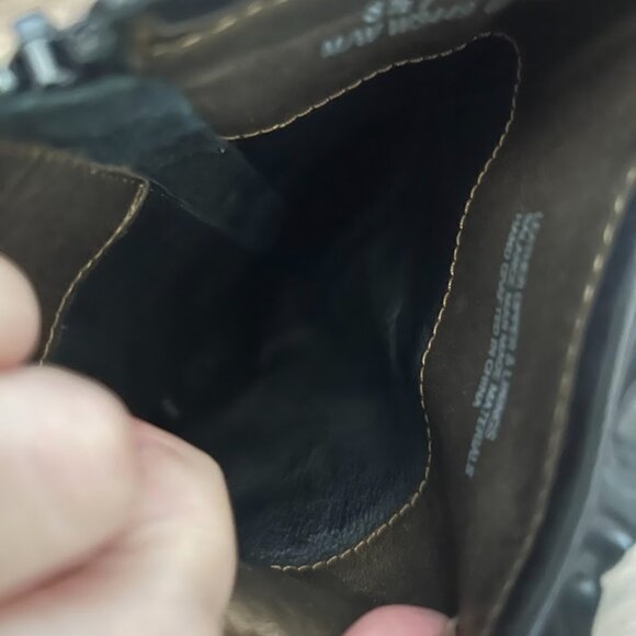 Born Black Crown Pratt Mid-Calf Block Heel Leather Side Zip Boots Size 8.5 - Picture 13 of 16